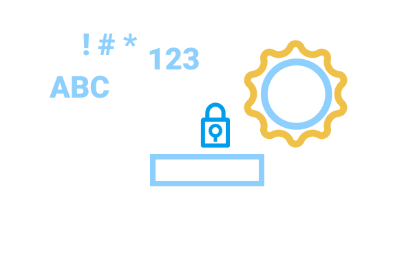Password manager interface, strong password generation, MFA setup