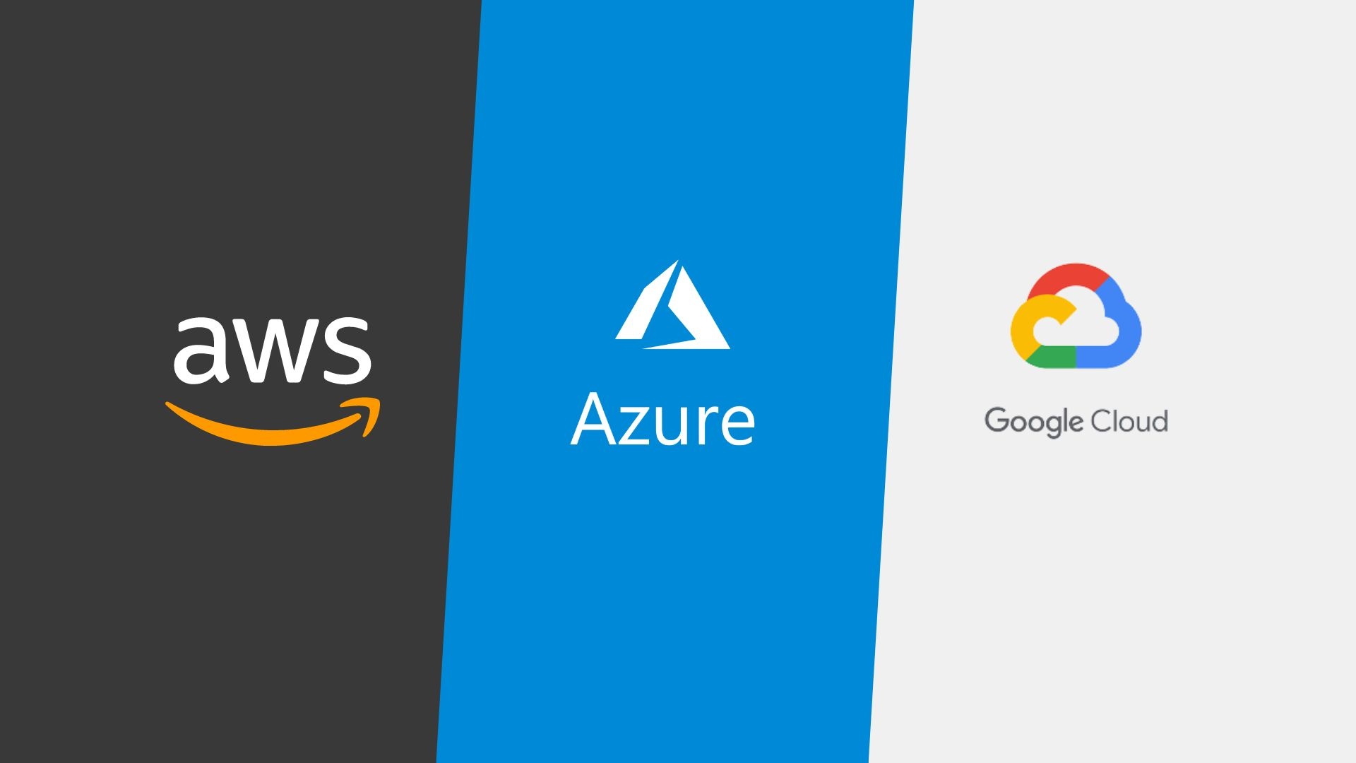 облачные сервисы, логотипы, AWS, Google Cloud, Azure