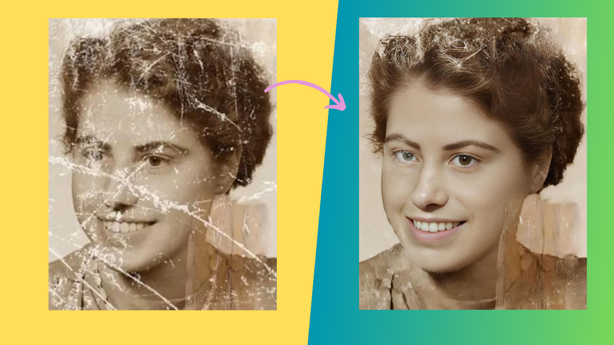 GFPGAN interface, face restoration, example images