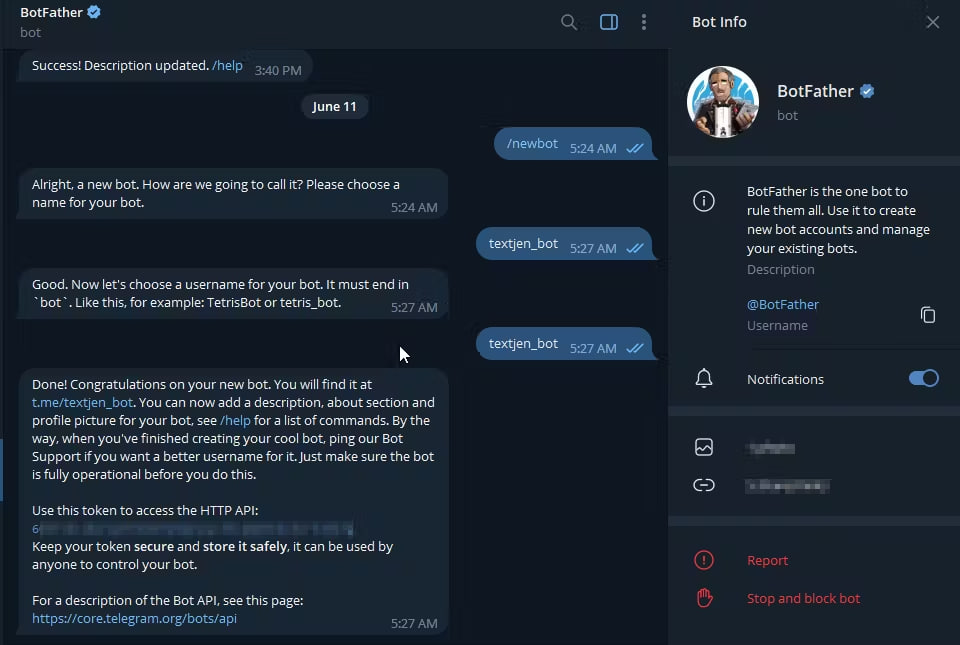 telegram bot, chat, message, go code