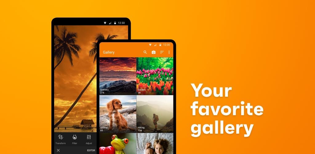экран телефона, приложение Simple Gallery Pro, фотографии, альбом, пейзаж