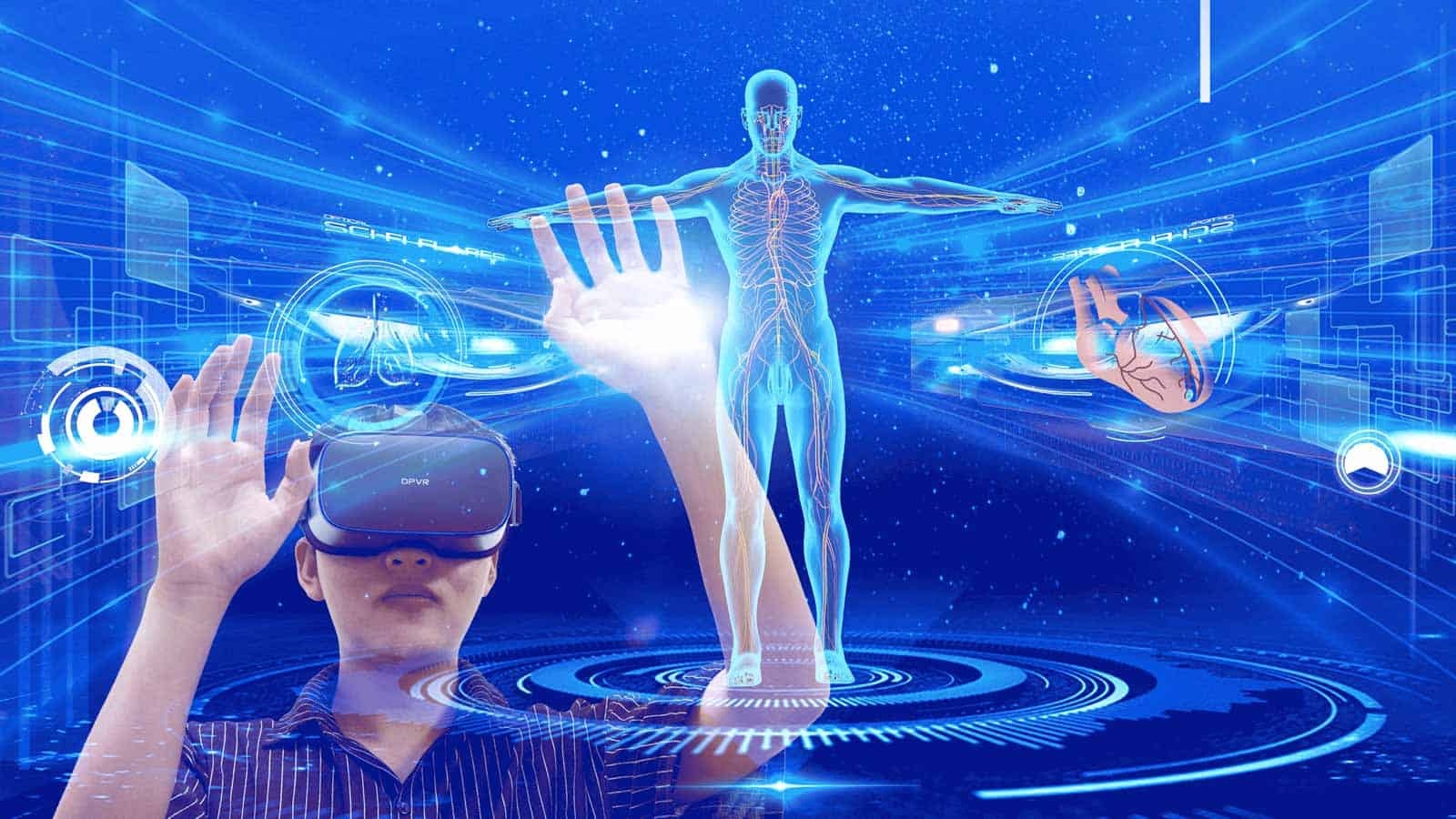 человек, VR, гарнитура, виртуальная реальность