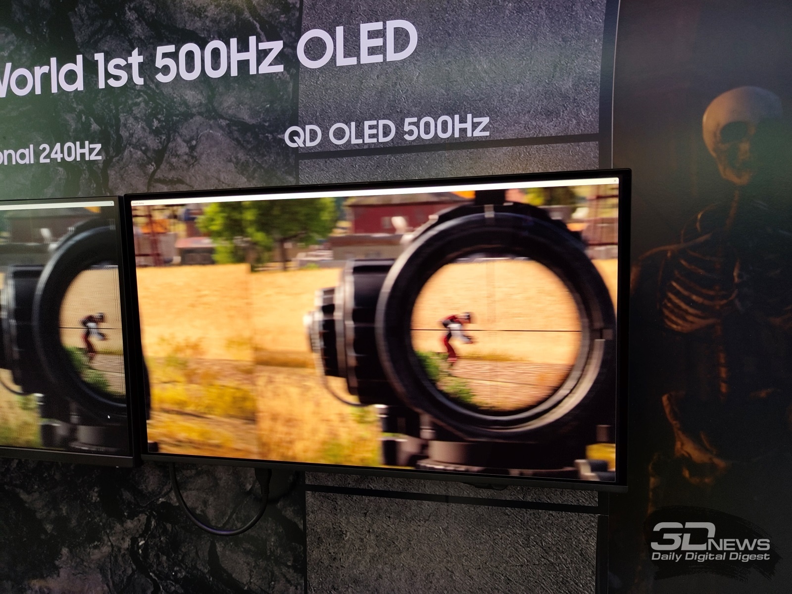 QD-OLED дисплей, крупный план, демонстрация качества изображения