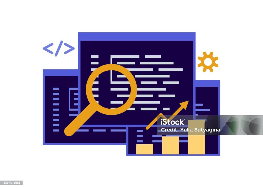 ноутбук, код, SEO, графики