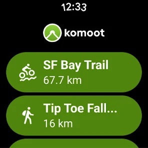 Komoot, экран, планирование маршрута, велосипед, горы