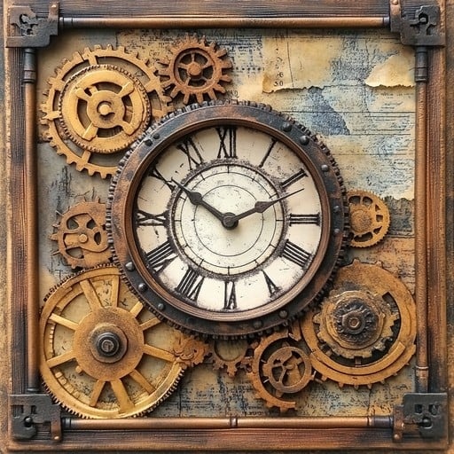 antique clock, ornate, brass, close-up