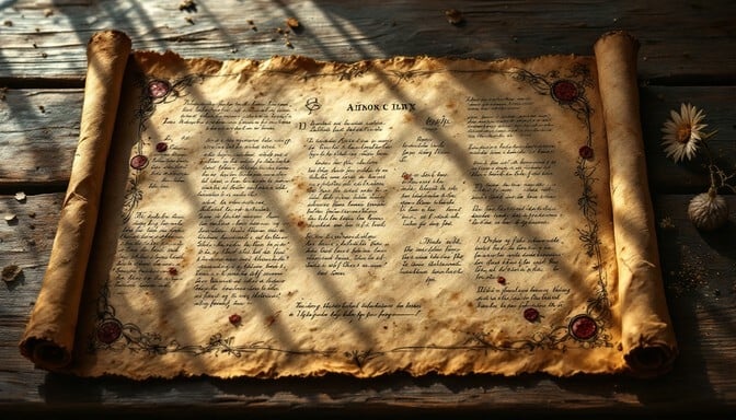 ancient scrolls, parchment, calligraphy