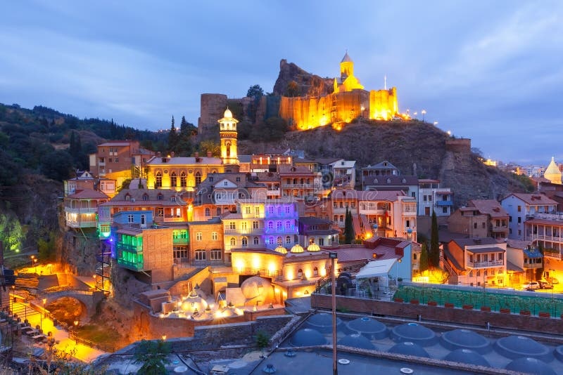Old Town Tbilisi, Georgia, colorful balconies, Caucasus Mountains