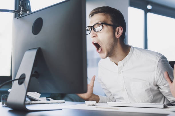 developer, frustrated, computer screen, code