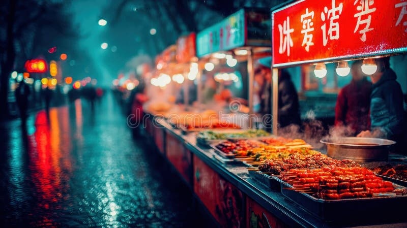 crowd,food stalls,festival,blurred