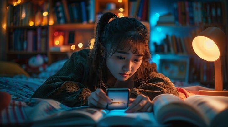 smartphone,e-book,reading,night