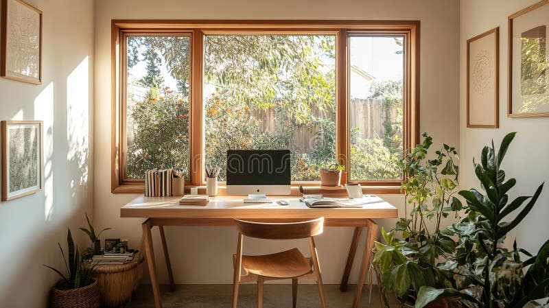 office,wood,plants,view