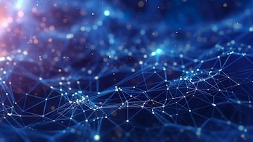 AI neural network, abstract visualization, glowing nodes