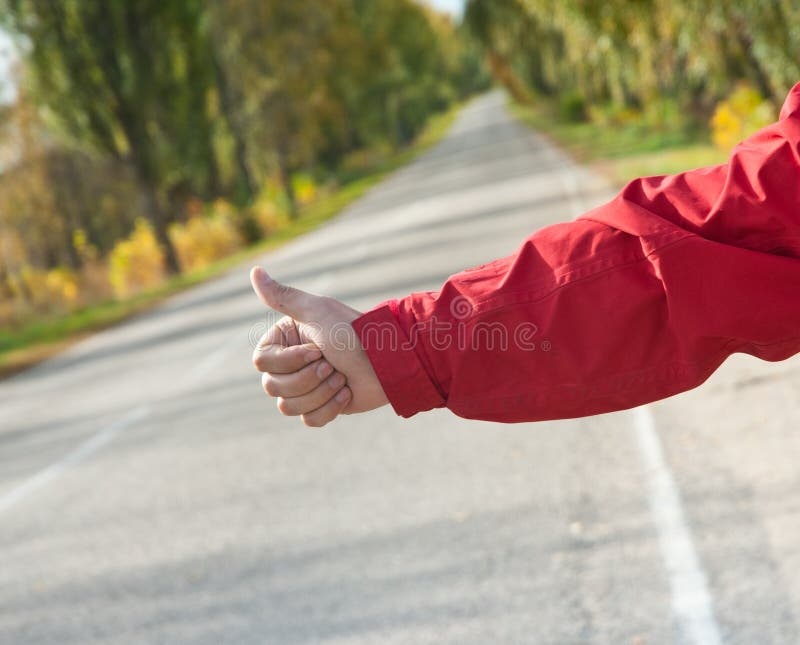 hitchhiking,thumb,road,car,landscape