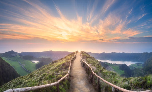 sunrise, mountain, hiking, freedom