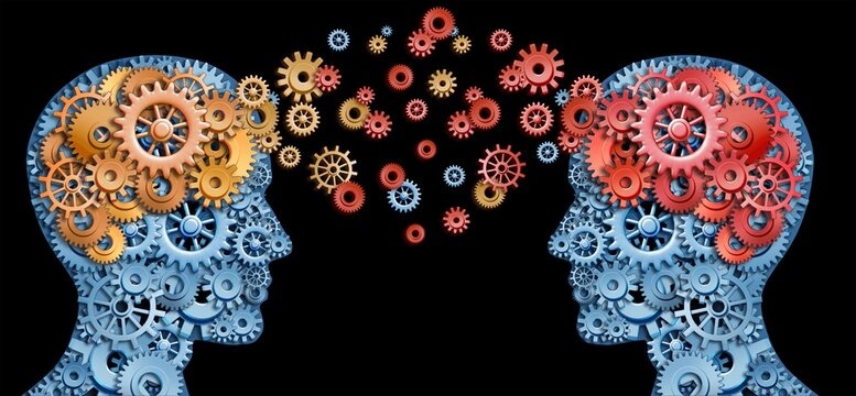 brain, gears, connections, visualization