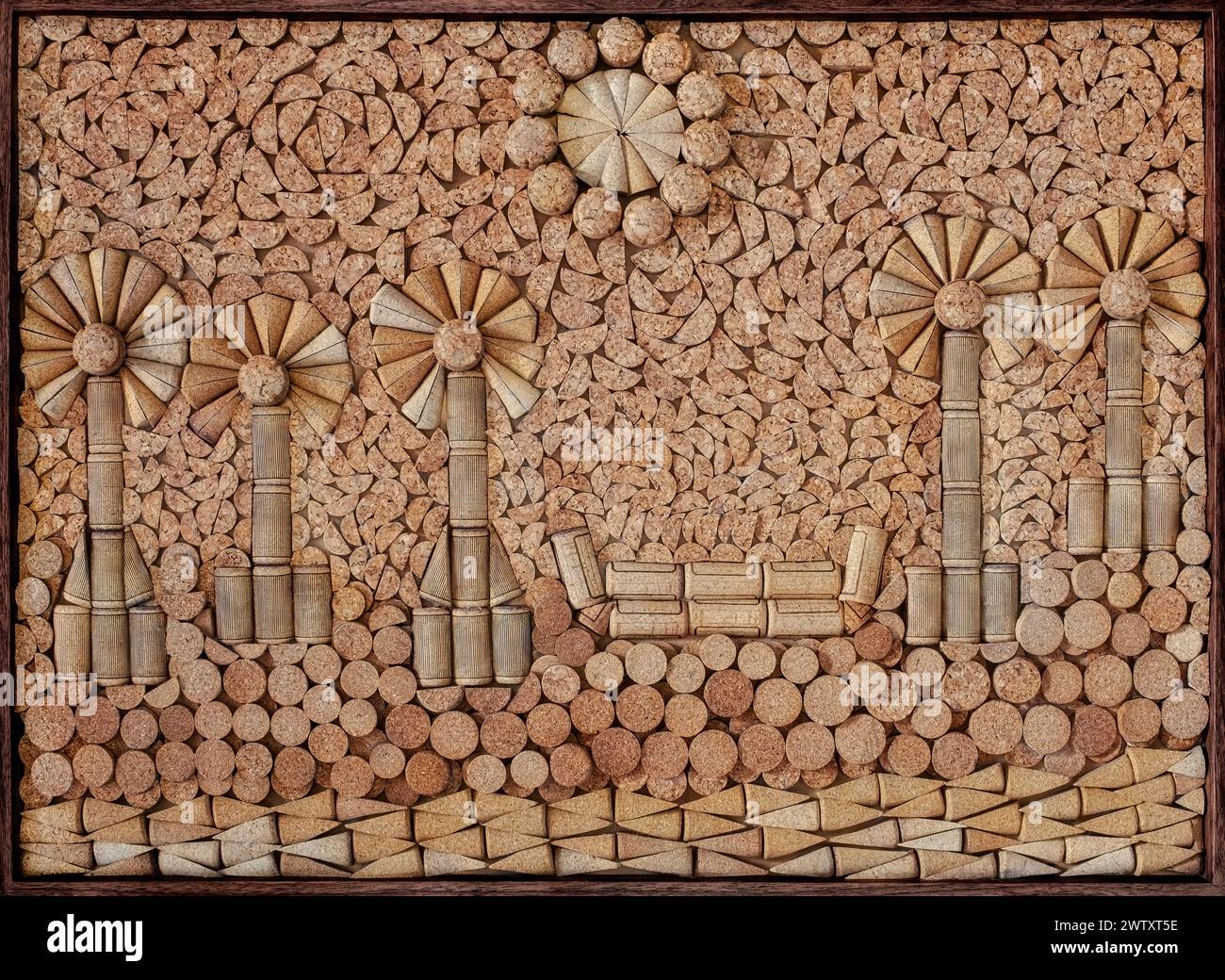 wine corks, sculpture, texture, recycled