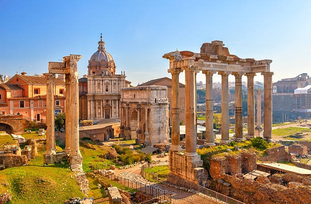 roman forum, ruins, sunlight, historical landmark