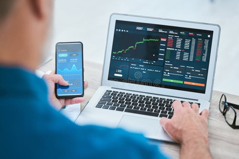 man,laptop,financial graph,office