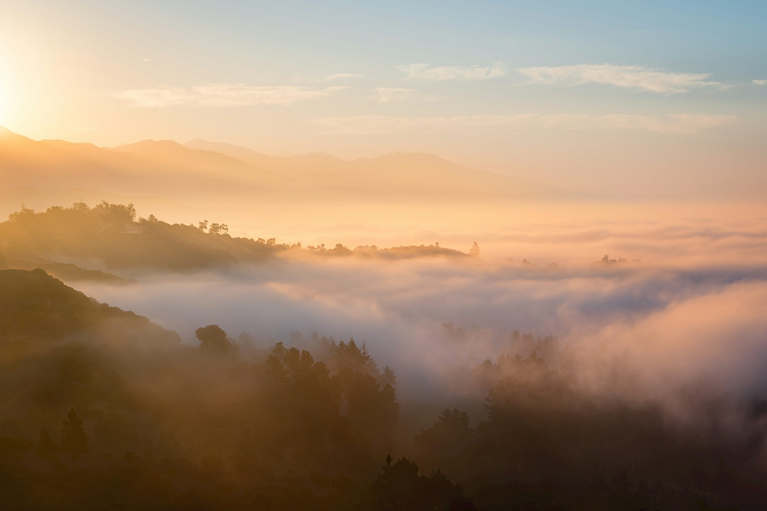 sunrise,golden,mountains,mist