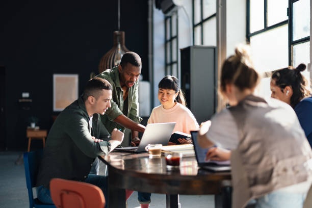 group of diverse professionals collaborating