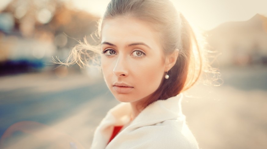 bright light, film still, open face, questioning