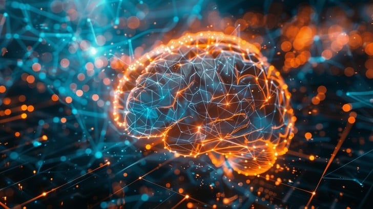 human brain, neural network, data streams, technology
