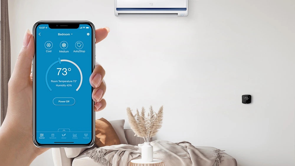 remote control, smartphone, TV, air conditioner, convenience