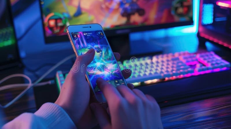gaming smartphone,hands,gamer,neon