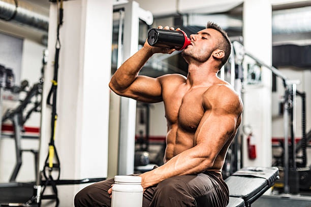 protein shake, gym, muscular man, healthy lifestyle