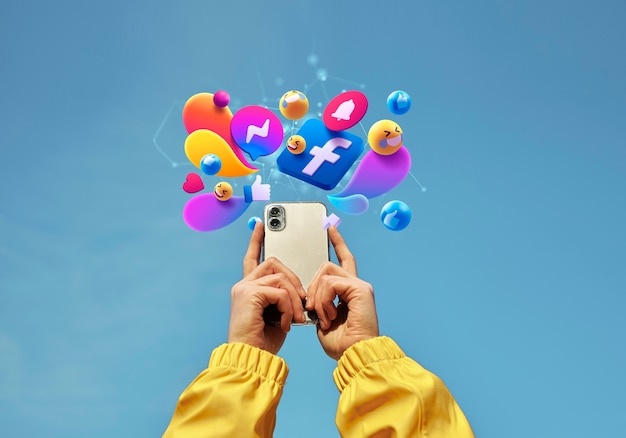 hands holding smartphone, digital activism, online community, social media