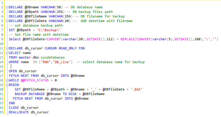 database backup script