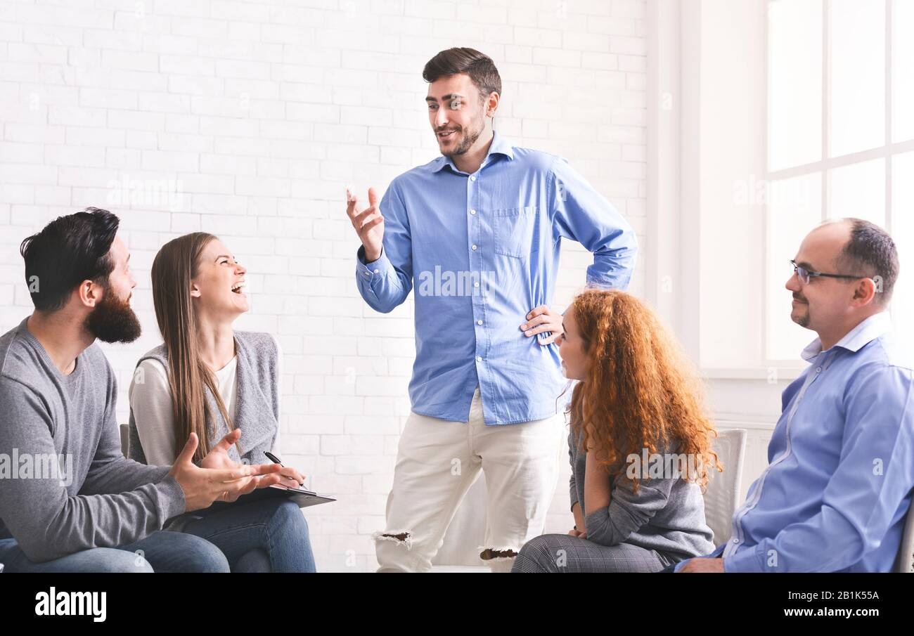 man,listening,anecdote,group