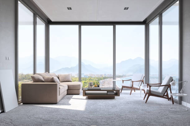 small apartment, modern, minimalist, window view
