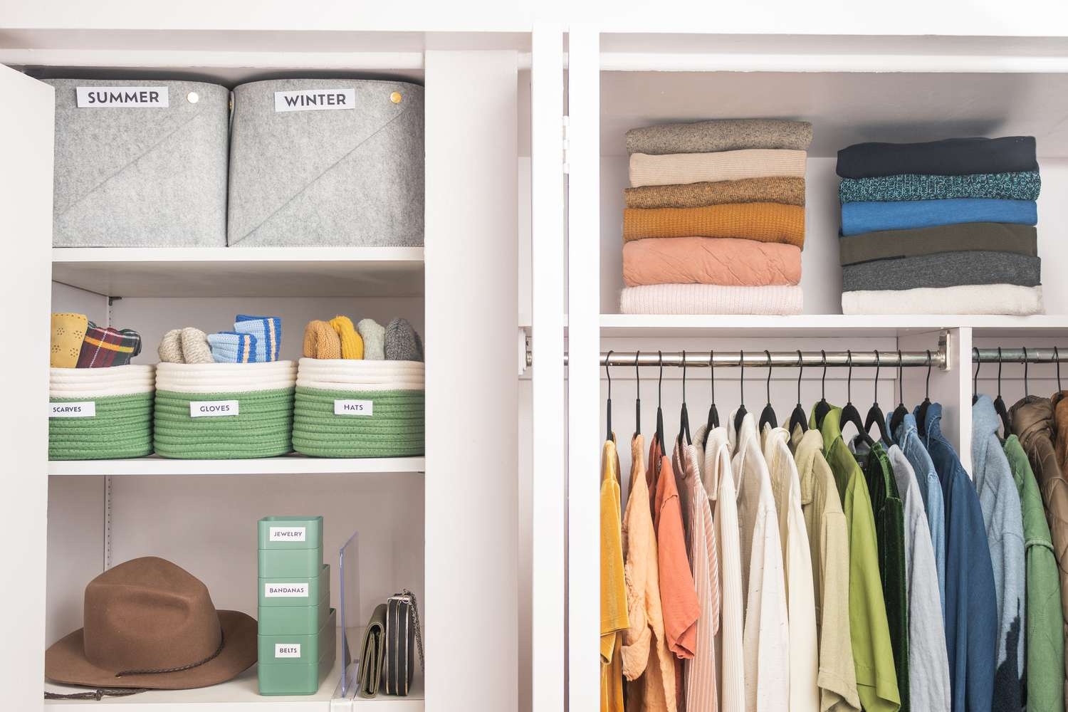 storage, shelves, closet, organized, minimalist