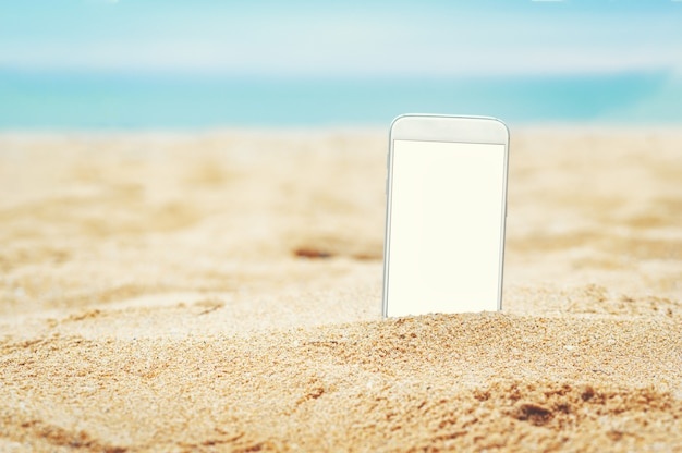 smartphone overheating, summer, sand, beach