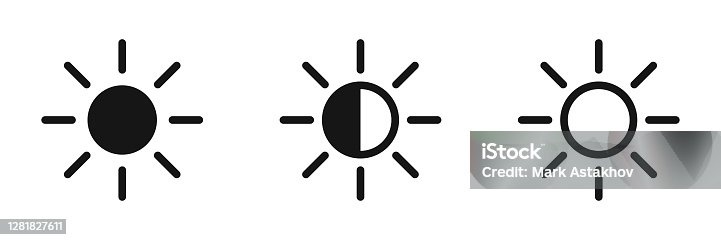 smartphone screen brightness settings, slider, sun, summer