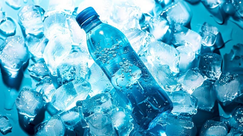 smartphone cooling, ice, water, bottle