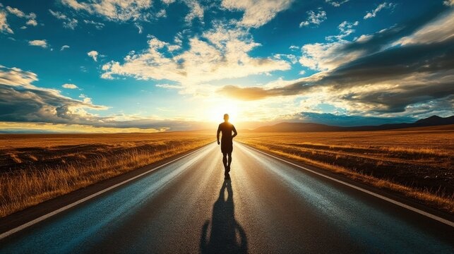 person,road,horizon,future