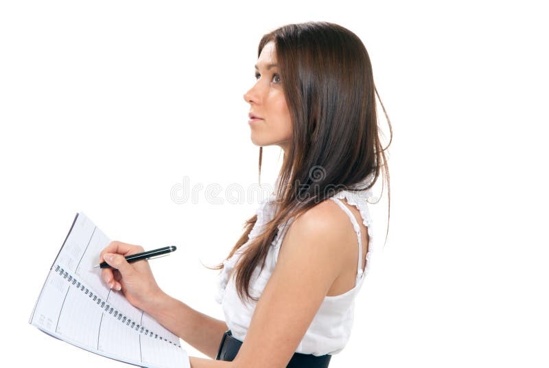 journal,pen,woman,thinking