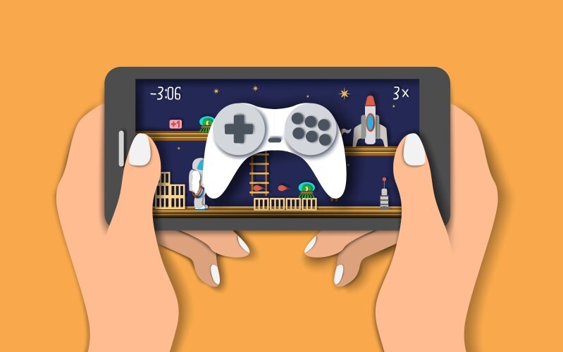 mobile game, hand, controller, leaderboard