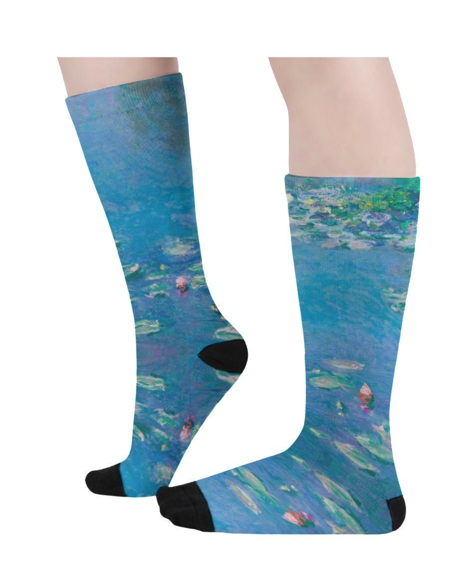 Claude Monet socks, vintage, painting, fabric