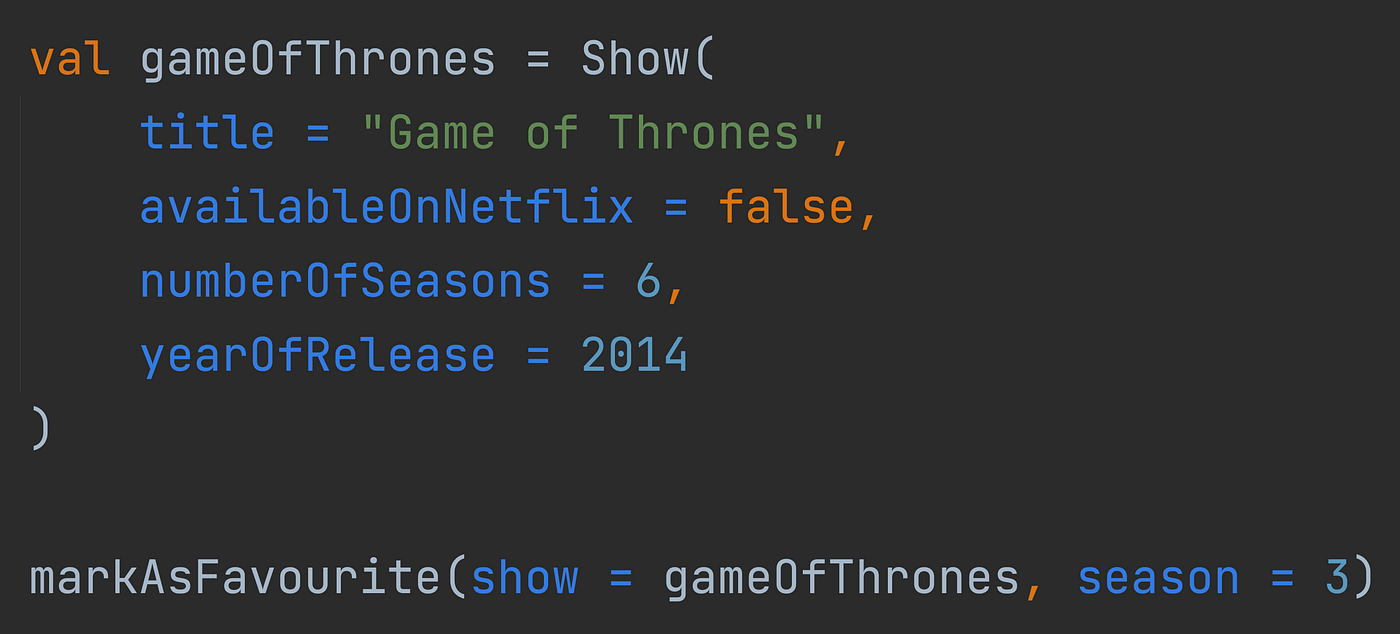function call, named arguments, code snippet