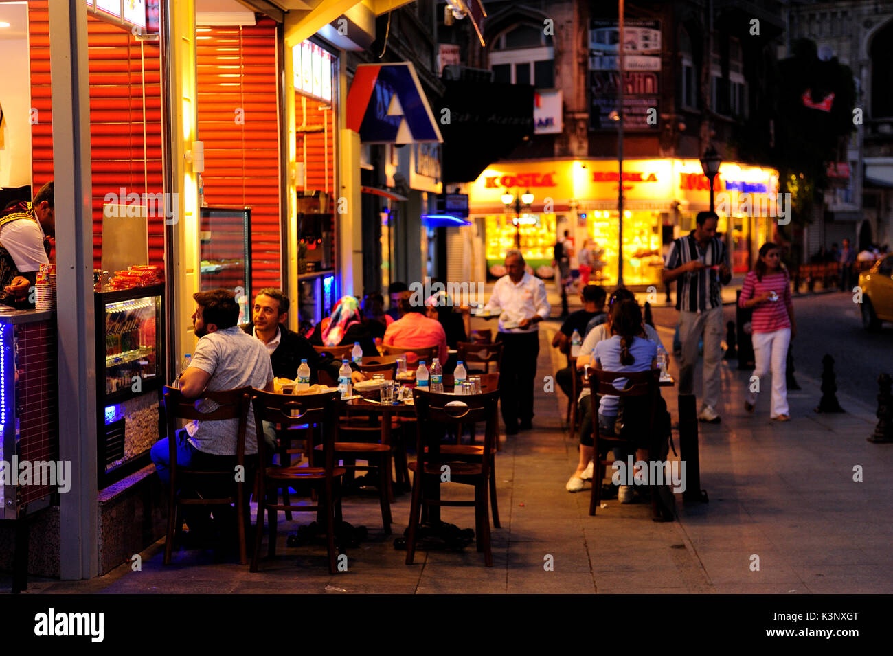 street,cafe,people,night,city