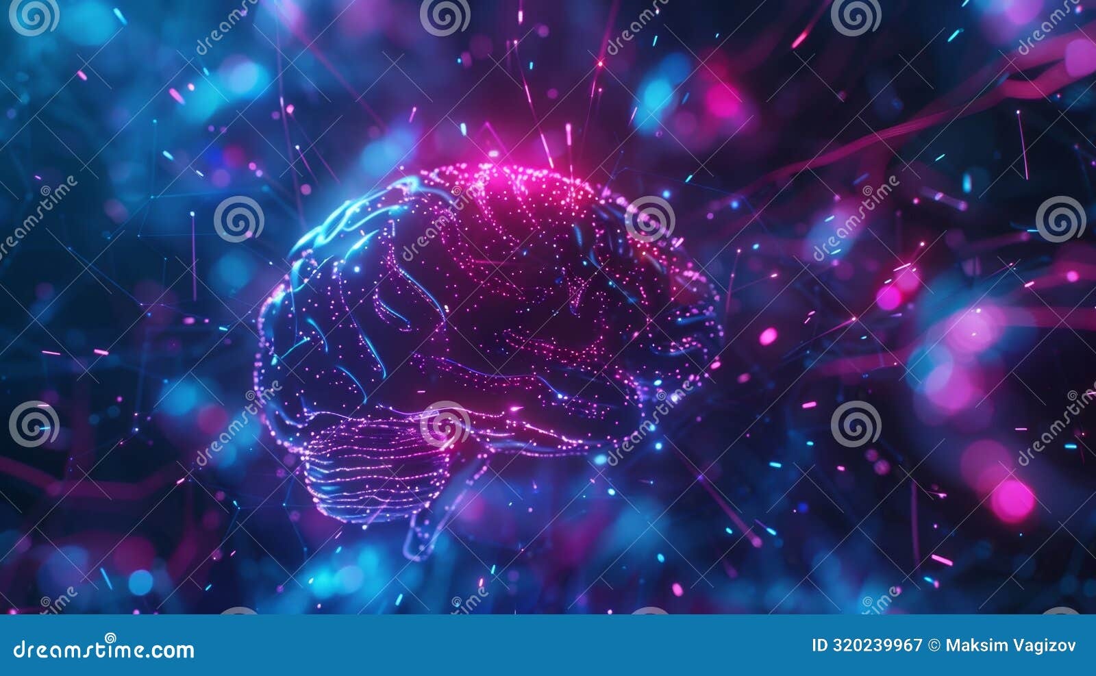 brain,neurons,connections,colorful,abstract