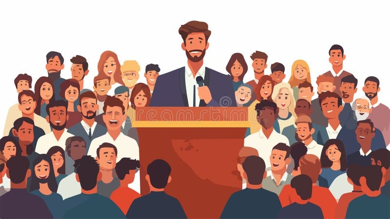 person giving a presentation, public speaking, confidence, stage