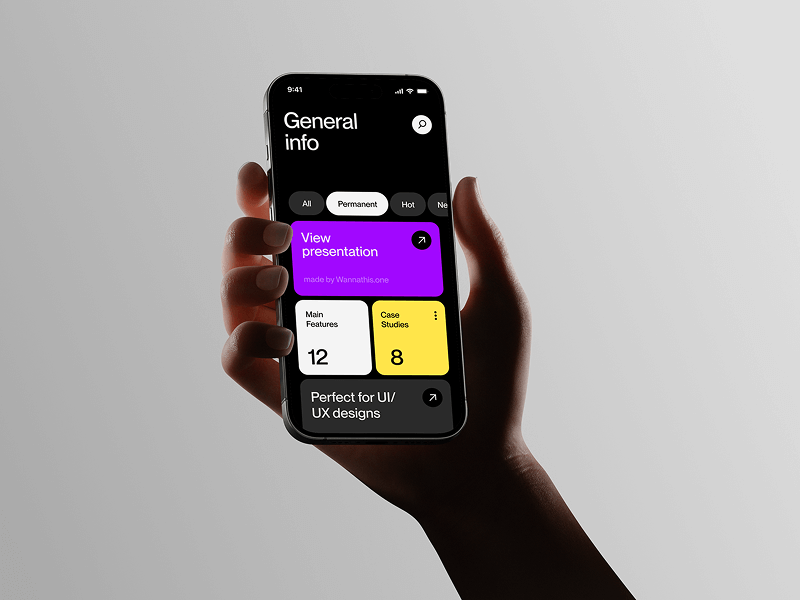 Hands holding a smartphone displaying a constantly updating newsfeed. Light and dark colors symbolize opposing viewpoints.