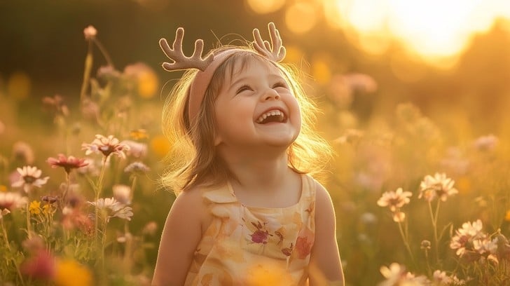 baby, girl, laughing, happiness, sunlight