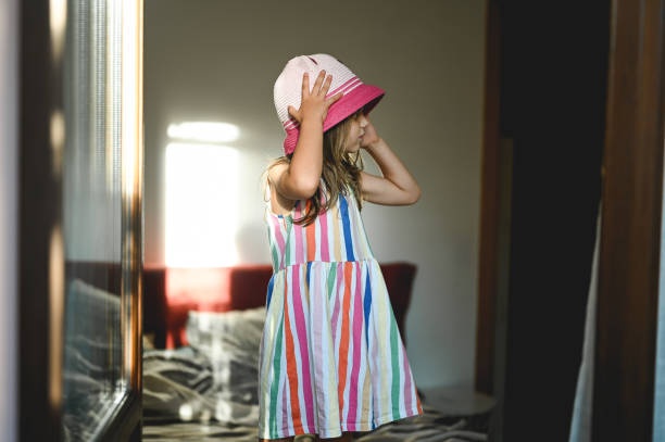 child, girl, dressing, herself, independent, confident