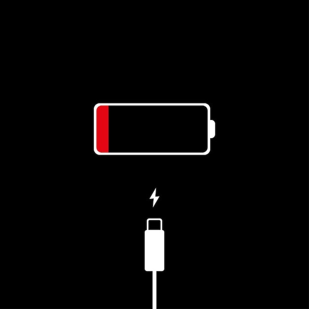 smartphone battery icon, low battery, charging icon